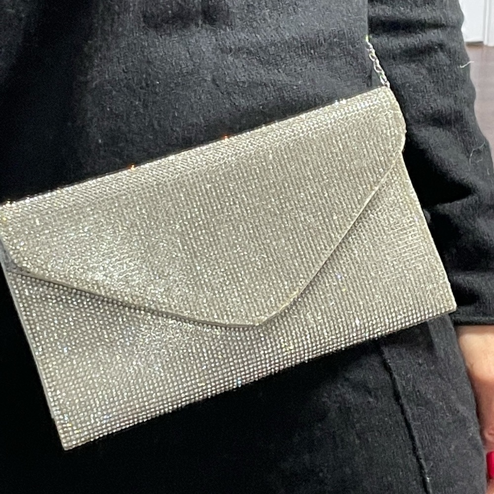 Ester & Lilly Silver Strass Night Purse Clutch with Detachable Straps - Picture 5 of 13